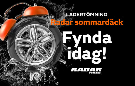 Lagertömning - Upp till -30% på sommardäck från Radar!