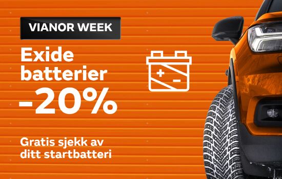Vianor Week: 20% rabatt på startbatterier