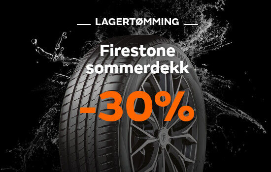 30% på sommerdekk fra Firestone - lagertømming