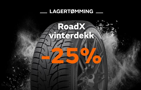 25% på alle vinterdekk fra RoadX - lagertømming