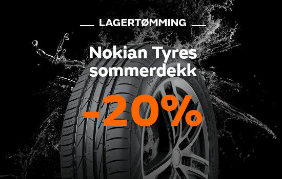 20% på sommerdekk fra Nokian Tyres - lagertømming