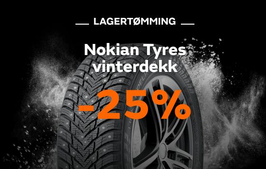 25% på alle vinterdekk fra Nokian Tyres - lagertømming