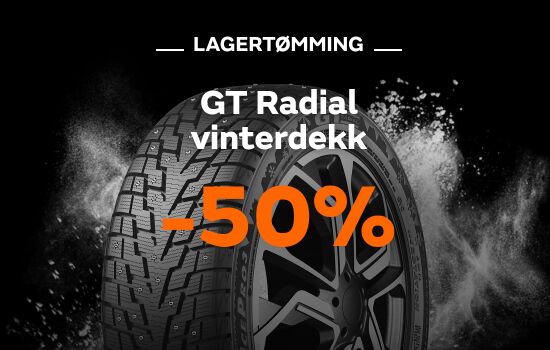 50% på alle vinterdekk fra GT Radial - lagertømming