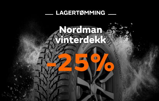 25% på alle vinterdekk fra Nordman - lagertømming