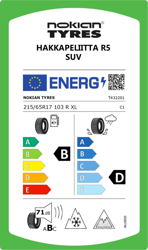 EU-däckmärkning: T432201