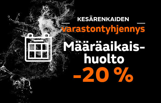Kesärenkaiden varastontyhjennys, määräaikaishuolto -20%