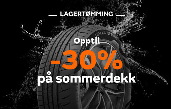 Opptil 30% rabatt på sommerdekk