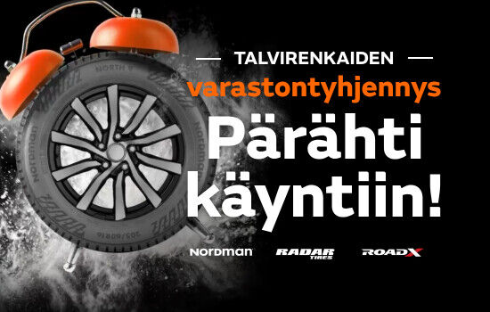 Talvirenkaiden varastontyhjennys pärähti käyntiin!