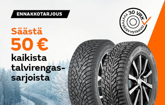 Säästä 50 euroa kaikista talvirengassarjoista