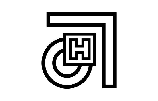 Rengashotellin kuvake – kulma, rengas ja H-kirjain symbolina.