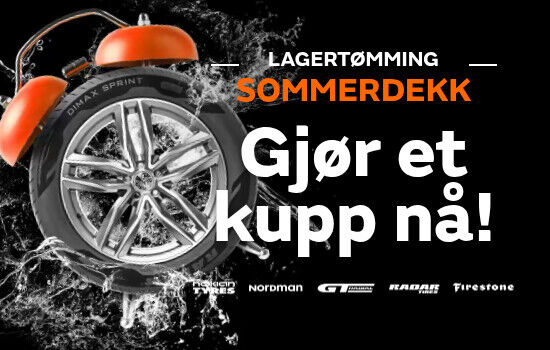 Lagertømming sommerdekk tom. 7. september